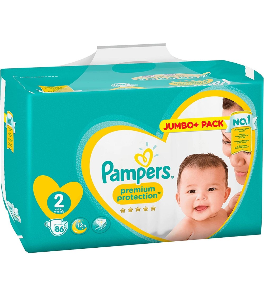 Pampers New Baby Size 2, 86 Nappies Jumbo+ Pack